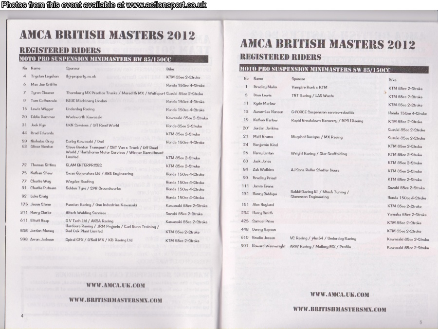 Event programme page